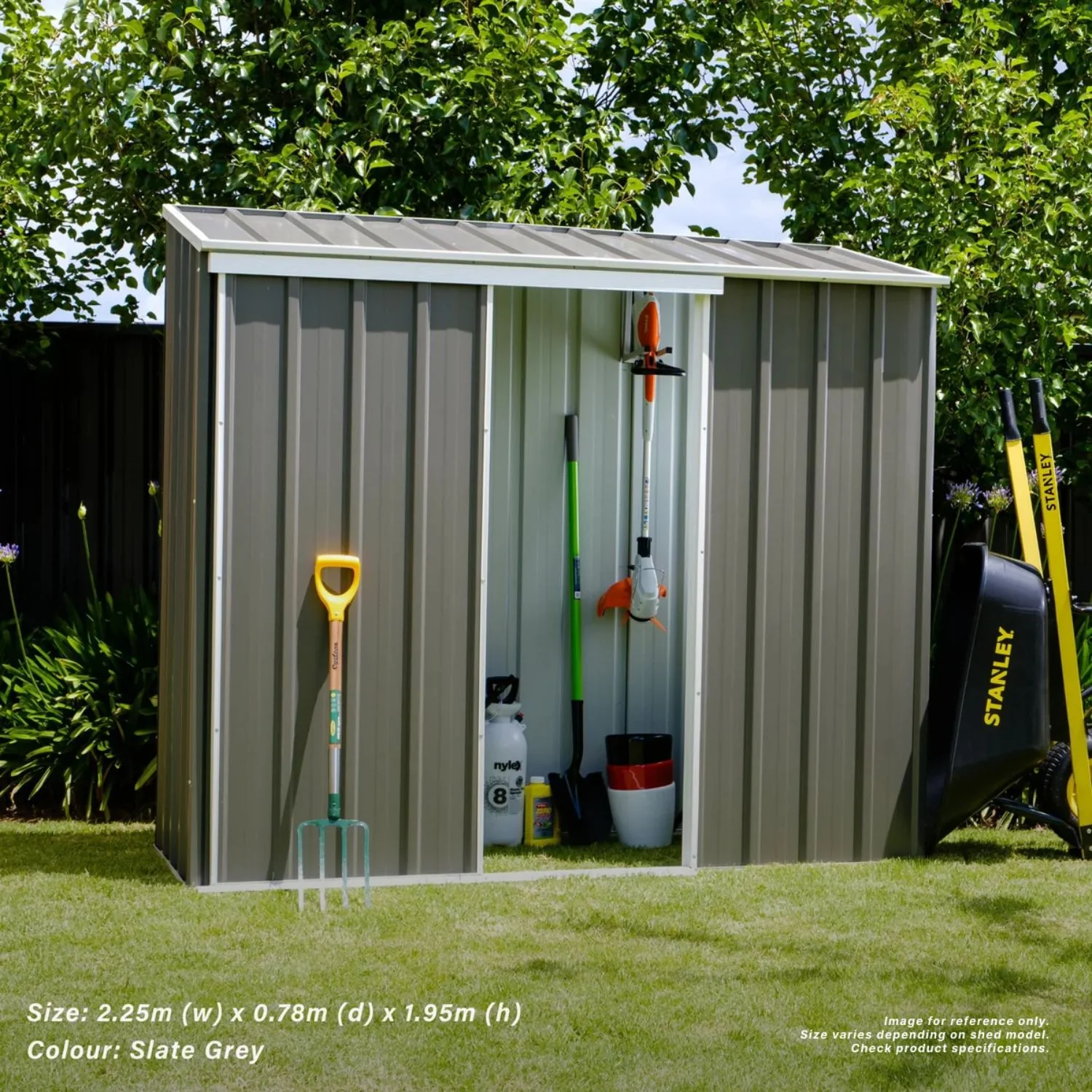 2.25m x 0.78m Narrow Slider Garden Shed - Image 15