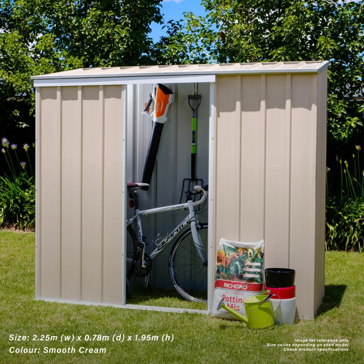 2.25m x 0.78m Narrow Slider Garden Shed - Image 13