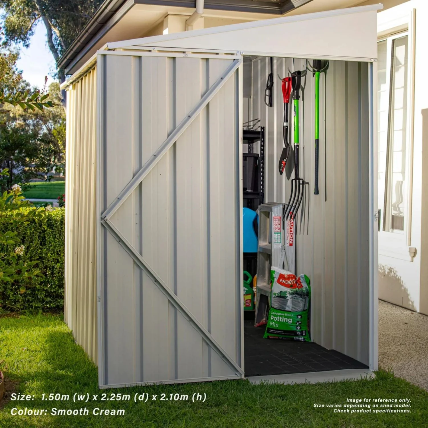 1.5m x 2.25m x 2.1m Skillion Roof Garden Shed - Image 13
